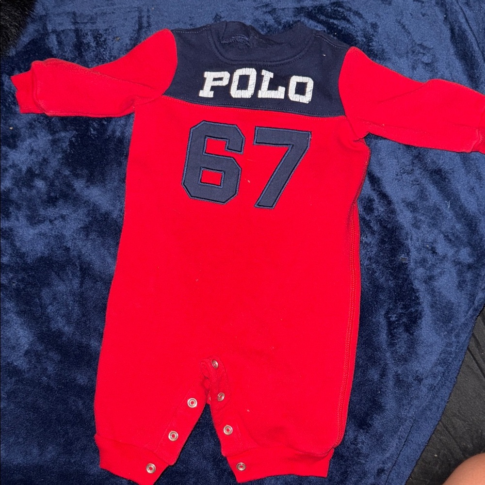 Polo by Ralph Lauren Red and Navy Kids One Piece